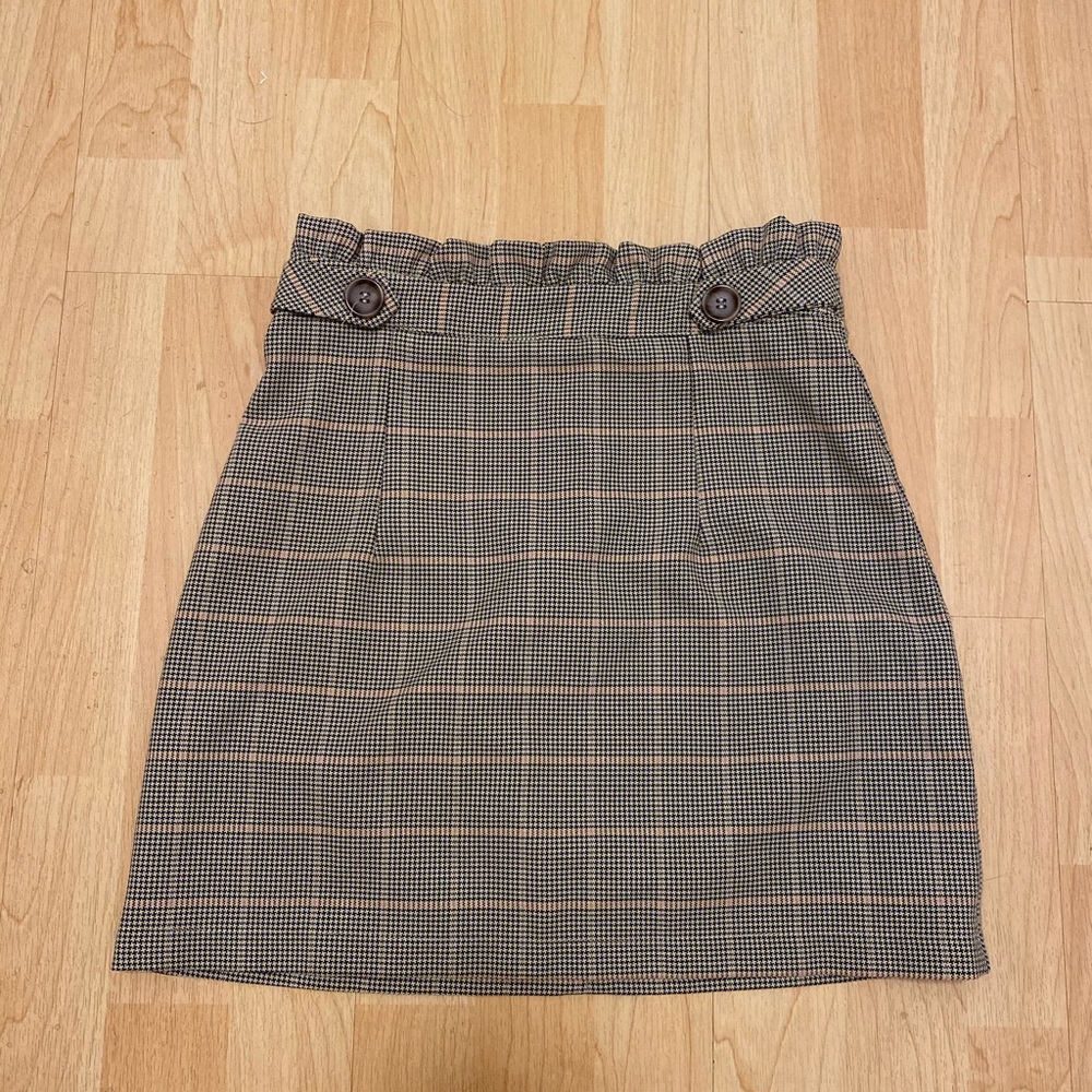 Topshop houndstooth print skirt